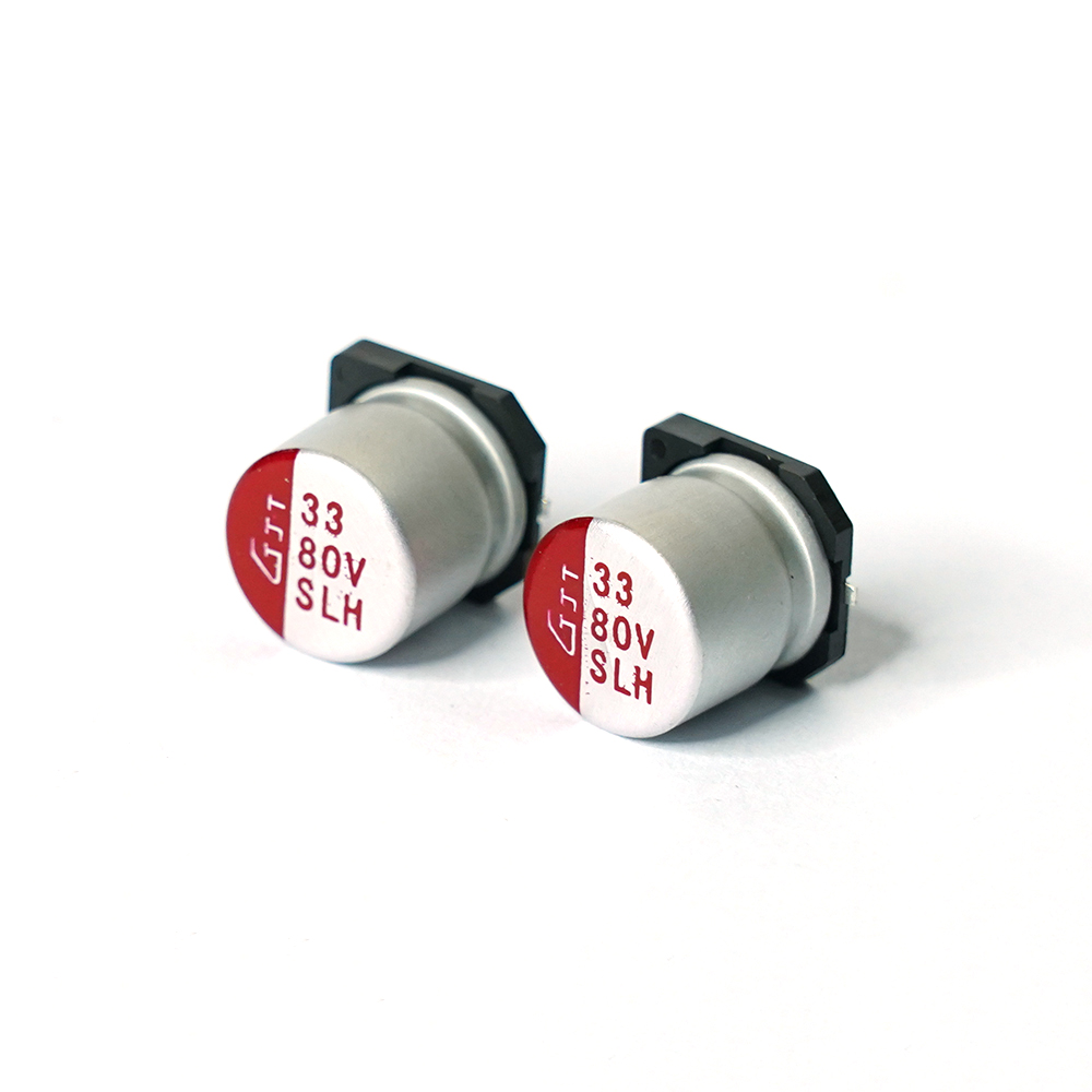 Solid liquid mixed patch aluminum electrolytic capacitors